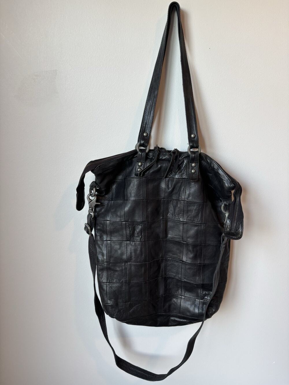 Free People Black Leather Cross Body Bag